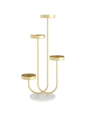 北欧花架a客厅装饰花几简约轻奢落地式多层置物架大理石花盆架室