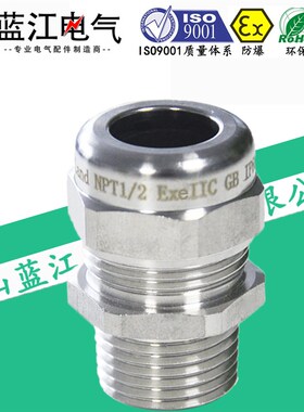 不锈钢格兰头NPT美制电缆防水接头304线缆固定头锥牙防爆葛兰头