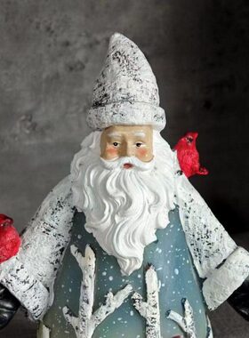 欧式复古精灵老人带灯树脂创意摆件客厅书房阳台装饰桌面摆件