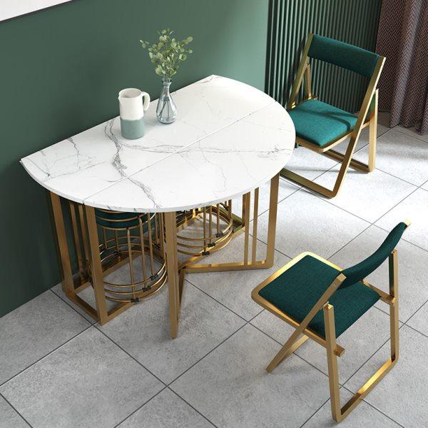 轻奢现代简约可折叠伸缩圆桌餐桌家用电磁炉小户型饭桌不占地方,淘宝优惠券,粉丝福利购,淘宝优惠卷