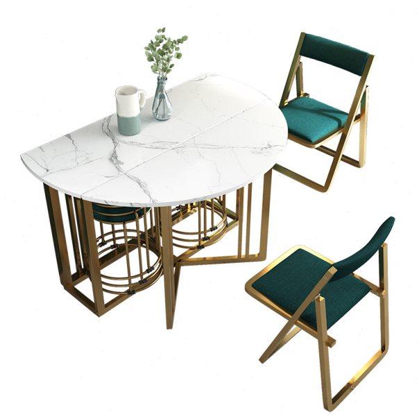 轻奢现代简约可折叠伸缩圆桌餐桌家用电磁炉小户型饭桌不占地方,淘宝优惠券,粉丝福利购,淘宝优惠卷