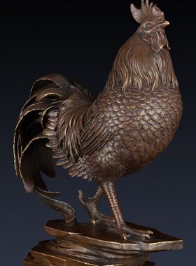 纯黄铜公鸡摆件铜制公鸡家居装饰品客厅铜鸡生肖鸡工艺品礼品摆件