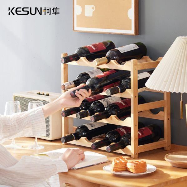 红酒架简易葡萄酒收纳架酒瓶托架置物架吧台桌面摆件楠竹家用酒柜,淘宝优惠券,粉丝福利购,淘宝优惠卷