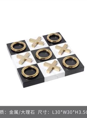 新中式创YL-TY-50风意轻奢装样板房客软厅售楼处软装办公饰室棋盘