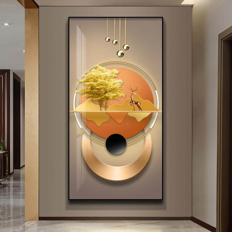 新中式装饰福鹿画高级禅意缥缈玄关走感廊过道画挂客厅沙发背景墙,淘宝优惠券,粉丝福利购,淘宝优惠卷