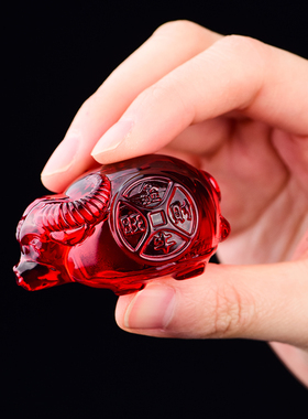 新年琉璃牛摆件牛气m冲天工艺品扭转乾坤招财生肖牛家居装饰品礼