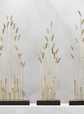 丰收大麦摆件黄铜客n厅入户电视柜玄关乔迁新居送礼轻奢高档礼品