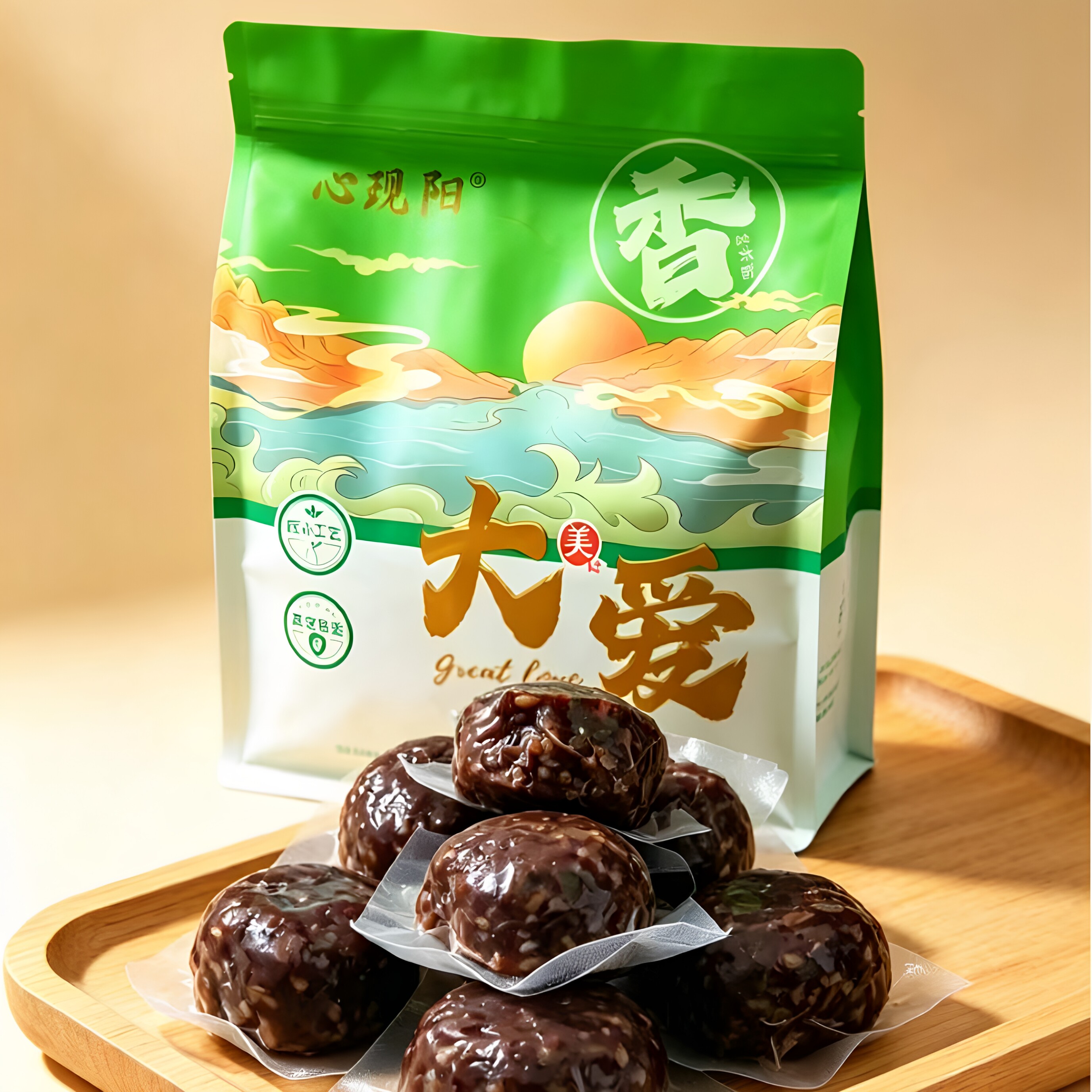 【红豆含量90%】心现阳红豆糕800g/袋独立真空包装豆香十足即食