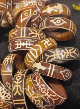 财财莲花金刚杵观音贵字寿字凤眼玛瑙天珠手镯小圈口少有aqx12