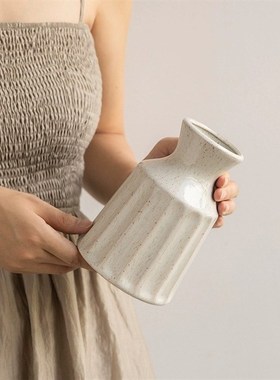 日式复古陶瓷花瓶法式做旧民宿软装客厅餐U桌装饰插花花器