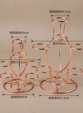 创意水晶球金属底座铁艺电镀金B色银色支架七球多球托架装饰摆饰