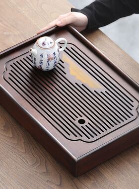 2023家用新款茶盘小茶盘托盘高档茶托特价竹制茶台茶具盘沥水托盘