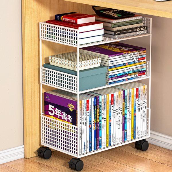 桌下置物架书桌旁小书架可移动带轮落地公桌边推车书本收纳禄,淘宝优惠券,粉丝福利购,淘宝优惠卷