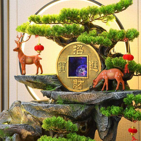 假山流水摆件鱼缸客厅办公室招财落地循环水幕墙造景喷泉乔迁礼物,淘宝优惠券,粉丝福利购,淘宝优惠卷