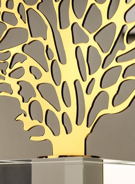 发财树水晶摆件高档轻奢招财x创意客厅酒柜电视柜家居办公室装饰