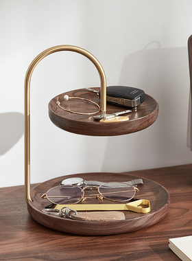 实木进门玄关入户钥匙q收纳托盘摆件创意轻奢门口鞋柜放钥匙置物