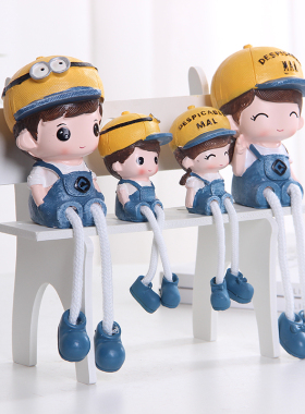 家居墙上置物架装饰品小摆件吊脚娃娃客H厅电视酒柜工艺品摆设创