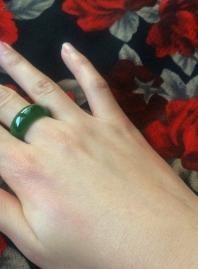 和田玉碧玉戒指和田n玉指环扳指新坑碧玉菠菜绿玉环男女款玉石戒