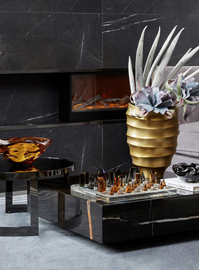 轻奢现代创意旋转高端彩色烟灰缸客厅餐桌家居软装X茶几饰品摆件