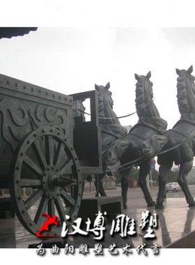 铸铜皇室马拉车雕塑动物马雕塑战车战马雕塑城市广场园林景观雕塑
