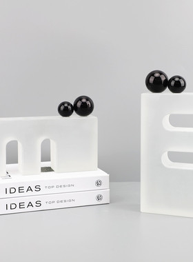 现代简约水晶磨砂拱门蓝色圆球摆件样板间家居玄关客Y厅桌面装饰