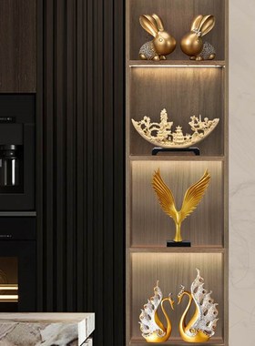 轻奢高档电视柜酒k柜客厅家居装饰品摆件玄关隔断办公室工艺品摆