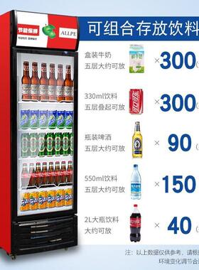 冷藏展示柜冰柜保鲜饮料啤酒双三开门超市水果玻璃立式商用冰箱