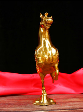 黄铜马玄关摆件 k生肖马铜马踏飞燕摆饰 家居办公室招财马开业礼