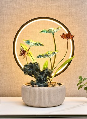 流水摆件循环水客l厅桌面办公室电视柜装饰品乔迁新居礼品开业礼