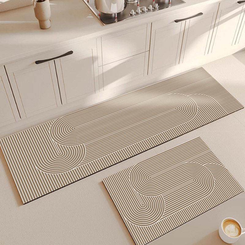 侘寂风地板硅藻泥地垫简约家用防污餐厅吸油防滑长条吸水厨房,淘宝优惠券,粉丝福利购,淘宝优惠卷