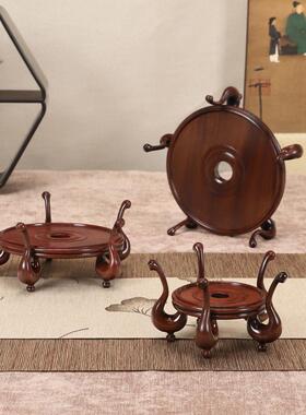 木非洲酸枝非洲酸枝新中式兰摆件壶底座盆景茶花瓶葫芦实展示加高