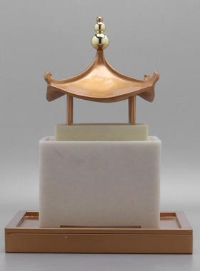 新中式现代创意屋檐小亭摆件样室板房店客厅玄关办公软装FUZ饰间