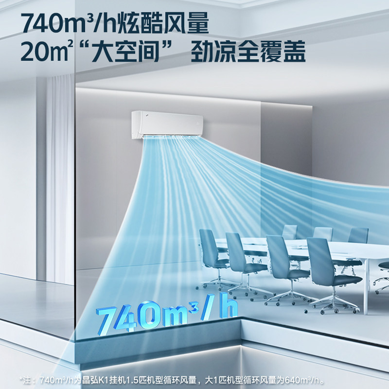 格力空调晶弘K1大一匹1.5匹新一级能效壁挂机变频冷暖小凉神同款