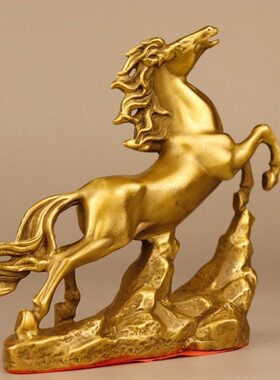 仿古纯铜唐马黄铜生肖马铜器工艺品家居办公室玄关吧台装饰礼品