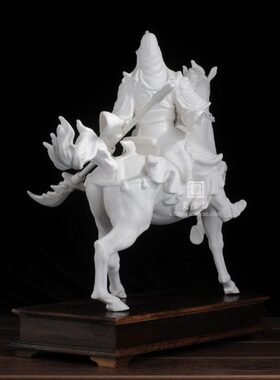 千里走单骑个性工艺品家居办公礼品客厅招财开业装饰摆件瓷马摆件