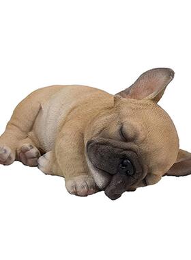 创院意摆狗狗树摆件忧郁睡觉狗2022脂狗桌面花园庭装饰树脂件