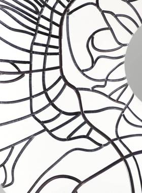 现代简约抽象树脂1677描绘圆桌面电关摆件客厅玄书房视柜家居装环