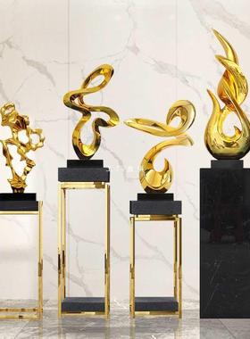 玄关雕塑现客代轻柜奢落地花架样板间厅F87T8J8T电品视旁装饰工艺