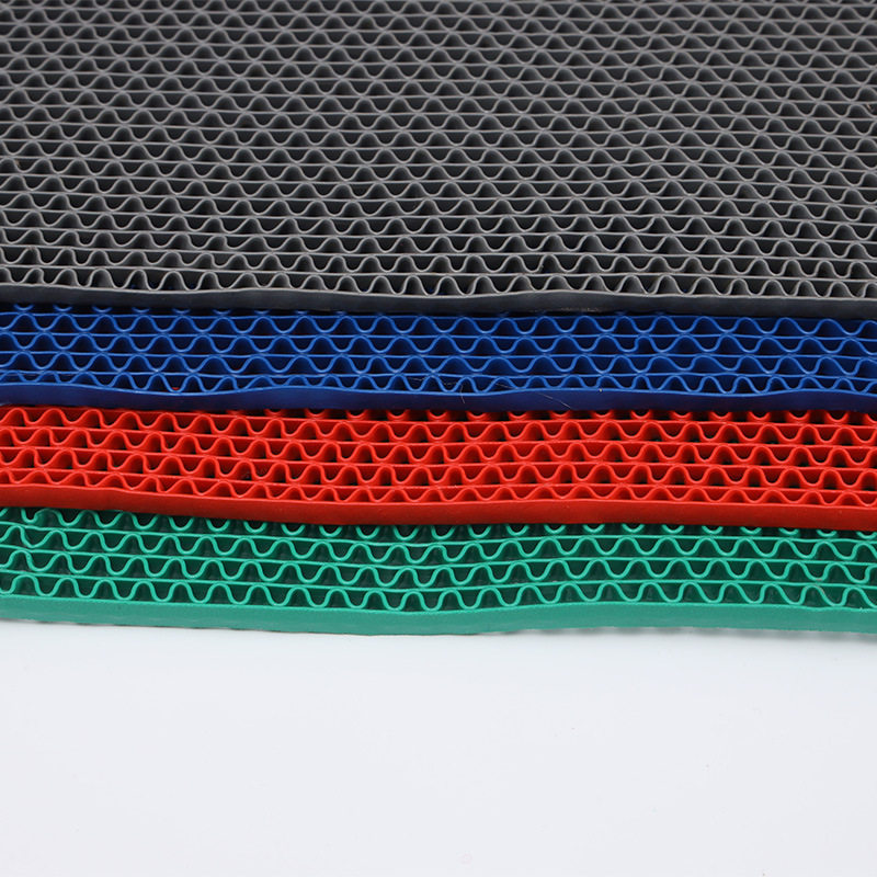 S-shaped hollow mesh carpet kitchen bathroom pvc plastic anti-slip mat mesh leaking rubber floor mat