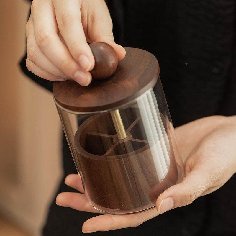 黑胡桃木牙签线牙二合一收纳盒木高颜值实防TNF尘牙签筒木质棉签,淘宝优惠券,粉丝福利购,淘宝优惠卷