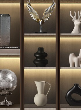 现代新中式d电视柜摆件轻奢高档创意客厅酒柜茶室家居饰品桌面摆