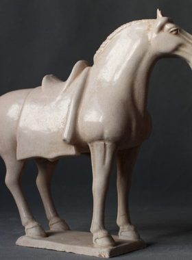 唐三彩陶瓷马家居饰品摆件工艺礼品白马旺财古玩收藏做旧仿古马