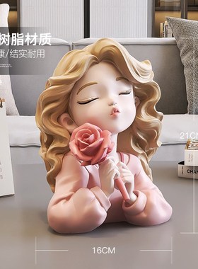 卡通女孩存钱罐家居装饰品摆件轻奢电视酒柜O桌面储蓄钱罐生日礼