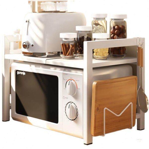 可伸缩厨房微波炉置物架烤箱架子家用台面桌面双层电饭锅收纳支架,淘宝优惠券,粉丝福利购,淘宝优惠卷