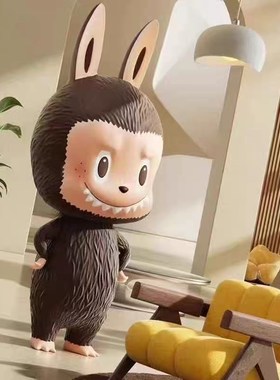 网红可爱插腰拉布布摆件大号落地卡通雕塑艺术品T客厅家居玄关装