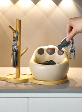 创意猫爪钥匙收纳摆件玄关鞋柜客厅家居装饰品乔T迁新居礼品送朋