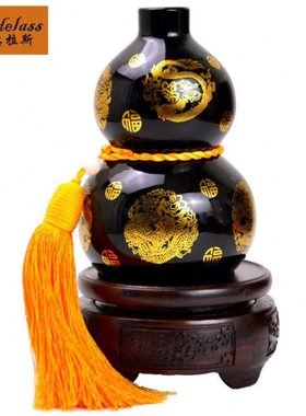 班德拉斯泰小戴中式仿古九龙福禄葫芦客厅办公家居客厅工艺品摆件