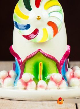 藏村 绿度母八供朵玛食子酥油花树脂彩绘客厅用品供品摆件