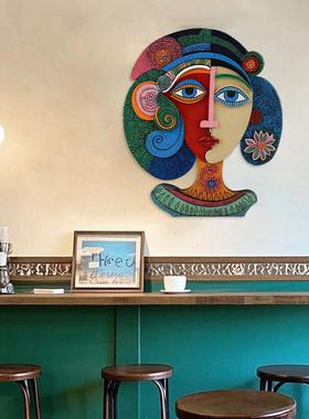 跨境temu爆款波西米亚风格彩绘挂板特色室内庭院装饰品树脂工艺品