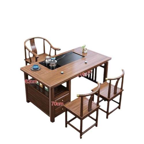 阳台小户型实木茶桌茶椅PKD组合新桌中式禅意客厅带抽茶屉一体泡 - 图3